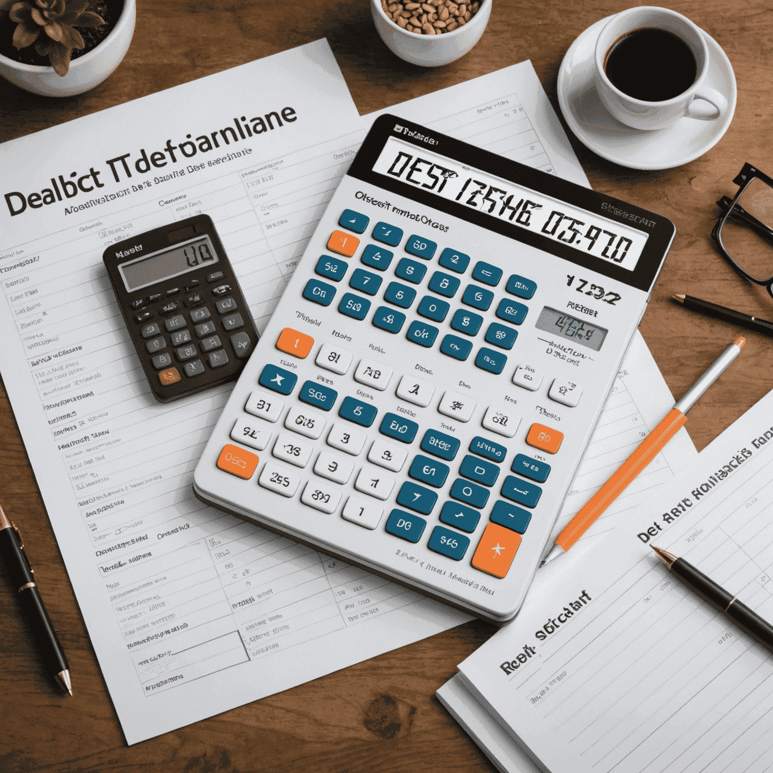 A sophisticated debt avalanche calculator showing multiple debt inputs, interest rates, and projected payoff timelines